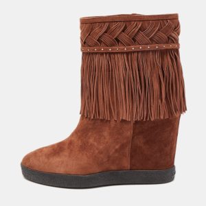 Le Silla Brown Suede Fringe Ankle Boots Size 38, Boots - Luxury Closet catalog