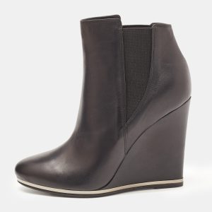 Le Silla Black Leather Wedge Ankle Boots Size 39, Boots - Luxury Closet catalog