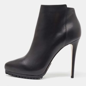 Le Silla Black Leather Platform Ankle Boots Size 40, Boots - Luxury Closet catalog