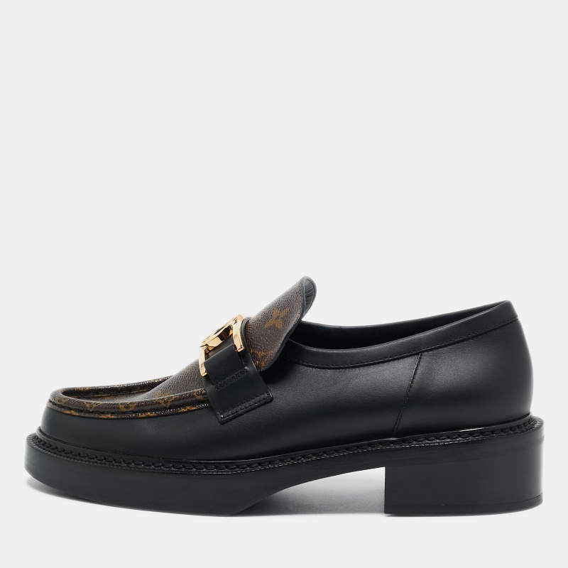 Louis Vuitton Black Monogram Canvas and Leather Academy Loafers Size 41, Loafers & Slip-Ons - Luxury Closet catalog