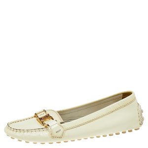 Louis Vuitton Cream Patent Leather Logo Loafers Size 39.5, Loafers & Slip-Ons - Luxury Closet catalog