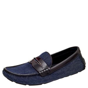 Louis Vuitton Blue/Brown Denim And Leather Slip On Penny Loafers Size 37, Loafers & Slip-Ons - Luxury Closet catalog