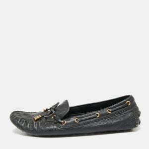 Louis Vuitton Black Monogram Empreinte Leather Gloria Loafers Size 37.5, Loafers & Slip-Ons - Luxury Closet catalog