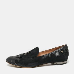 Louis Vuitton Black Beaded Suede And Crocodile Cap Toe Smoking Slippers Size 38, Loafers & Slip-Ons - Luxury Closet catalog