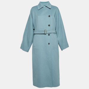 Max Mara Blue Wool Single Breasted Belted Trench Coat L, Coats & Jackets - Luxury Closet catalog