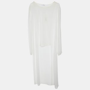 Max Mara White Sheer Crepe Fabio High Low Tunic S, Shirts & Tops - Luxury Closet catalog