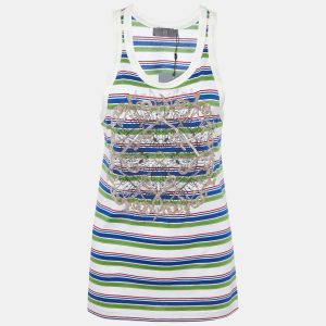 McQ by Alexander McQueen Multicolor Striped & Embroidered Tank Top M, Shirts & Tops - Luxury Closet catalog