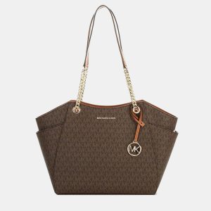 Michael Kors Brown Signature and Leather Jet Tote Bag, Tote Handbags - Luxury Closet catalog