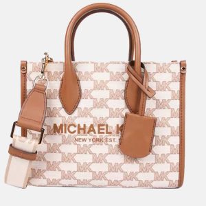 Michael Kors Brown - Signature Canvas & Leather - Satchel Crossbody Bag, Tote Handbags - Luxury Closet catalog