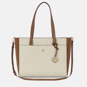 Michael Kors Beige & Brown - Leather - Tote Bag, Tote Handbags - Luxury Closet catalog