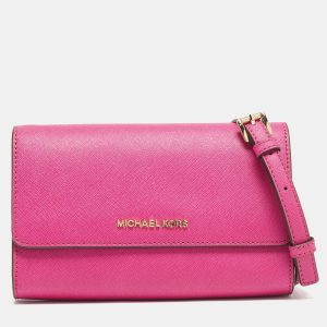 Michael Kors Pink Saffiano Leather Flap 3in1 Crossbody Bag, Shoulder Bags - Luxury Closet catalog