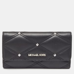Michael Kors Black Quilted Leather Large Jet Set Travel Trifold Wallet, Wallets & Money Clips - Luxury Closet catalog