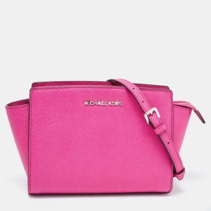 MICHAEL Michael Kors Fuchsia Leather Medium Selma Crossbody Bag, Shoulder Bags - Luxury Closet catalog