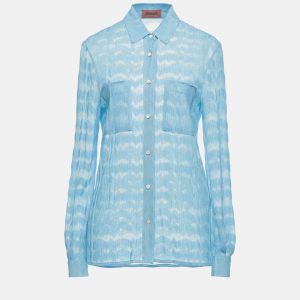 Missoni Blue Chevron Patterned Knit Shirt S (IT 40), Shirts & Tops - Luxury Closet catalog