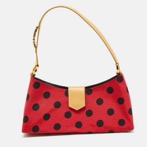 Moschino Red/Black Canvas and Leather Polka Baguette Bag, Shoulder Bags - Luxury Closet catalog