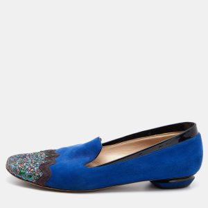 Nicholas Kirkwood Multicolor Suede And Glitter Smoking Slippers Size 38, Loafers & Slip-Ons - Luxury Closet catalog