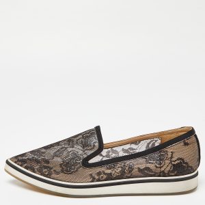 Nicholas Kirkwood Black Lace and Mesh Alona Pointed Toe Smoking Slipper Size 36.5, Loafers & Slip-Ons - Luxury Closet catalog