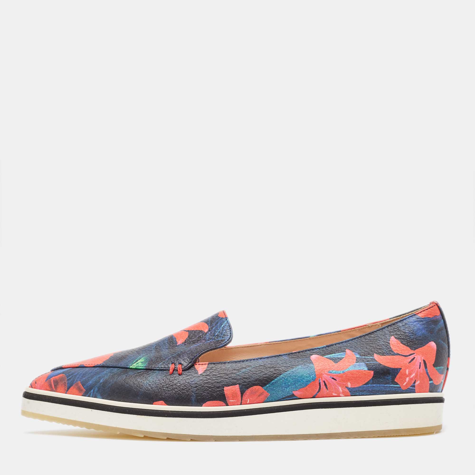 Nicholas Kirkwood Multicolor Floral Print Leather Alona Smoking Slipper Size 37, Loafers & Slip-Ons - Luxury Closet catalog