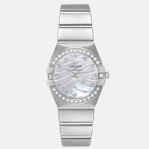 Omega White Mother Of Pearl Diamond Stainless Steel Constellation 123.15.24.60.55.006 Quartz Women's Wristwatch 24 mm, Watches - Luxury Closet catalog