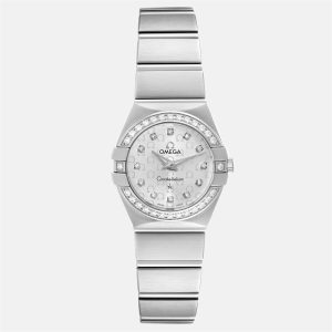 Omega Silver Diamond Stainless Steel Constellation 123.15.24.60.52.001 Quartz Women's Wristwatch 24 mm, Watches - Luxury Closet catalog