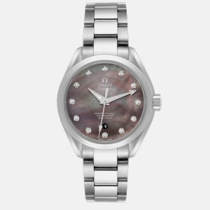 Omega Mother Of Pearl Diamond Stainless Steel Aqua Terra 231.10.34.20.57.001 Automatic Women's Wristwatch 34 mm, Watches - Luxury Closet catalog