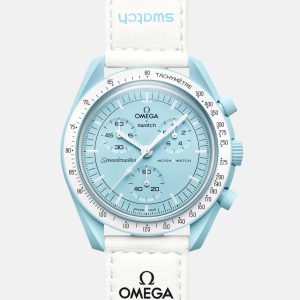 Omega Pale Blue Velcro Moon Swatch Mission To Uranus Women's Watch 42 mm, Watches - Luxury Closet catalog