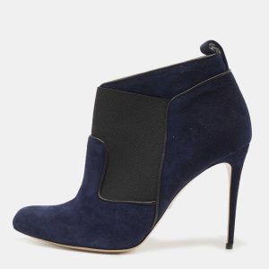 Paul Andrew Navy Blue Suede Ankle Length Boots Size 39, Boots - Luxury Closet catalog