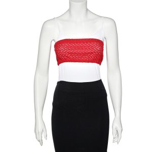 Prada Red Cutwork Lace Strapless Bustier S, Shirts & Tops - Luxury Closet catalog