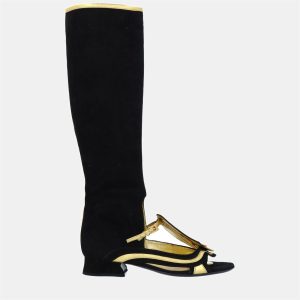 Prada Suede Cut-out Detail Knee Length Boots Size 35, Boots - Luxury Closet catalog