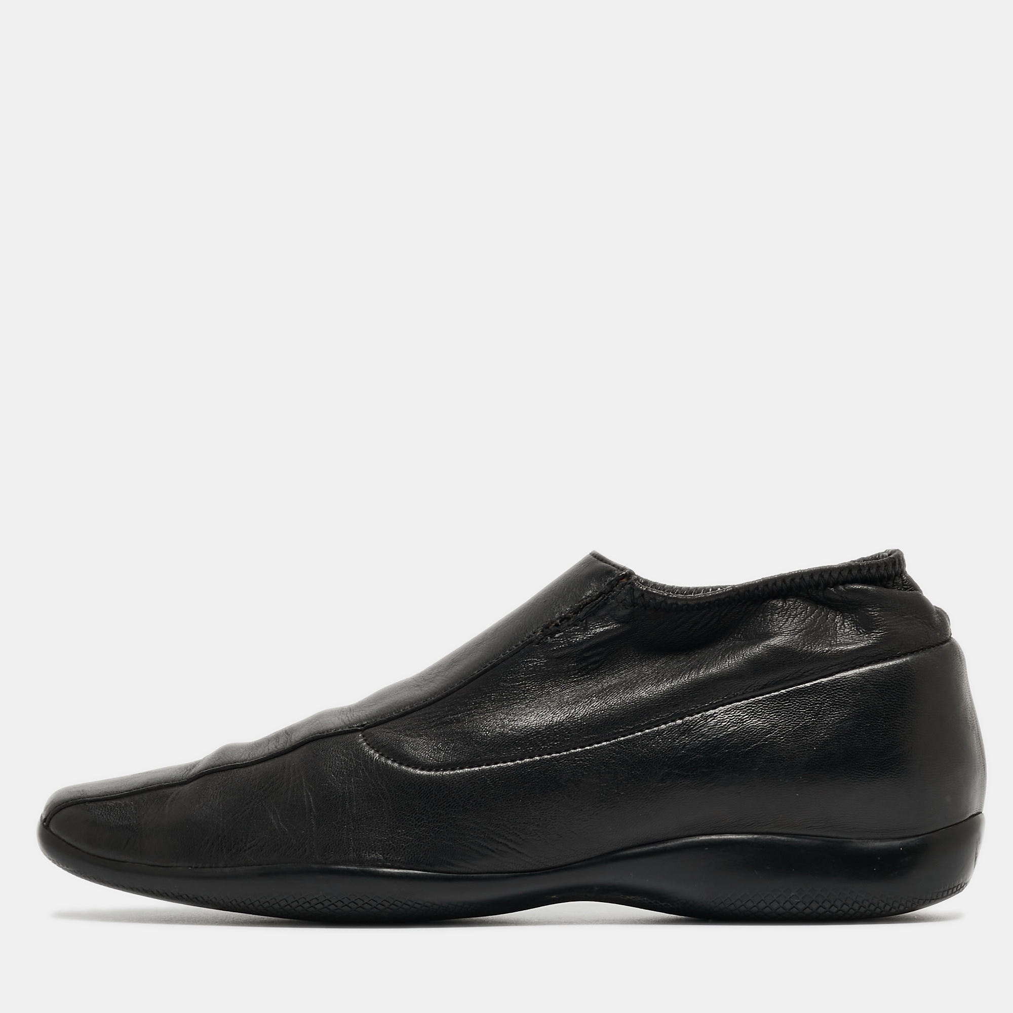 Prada Sport Black Leather Slip On Loafers Size 38, Loafers & Slip-Ons - Luxury Closet catalog