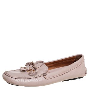 Prada Beige Leather Bow Slip On Loafers Size 38, Loafers & Slip-Ons - Luxury Closet catalog
