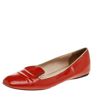 Prada Orange Patent Leather Smoking Slipper Size 39, Loafers & Slip-Ons - Luxury Closet catalog