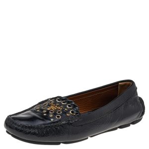 Prada Black Patent Leather Studded Slip On Loafers Size 36, Loafers & Slip-Ons - Luxury Closet catalog