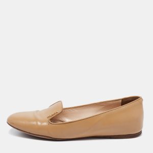 Prada Beige Patent Leather Smoking Flats Size 37.5, Loafers & Slip-Ons - Luxury Closet catalog