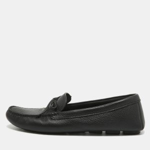Prada Black Leather Logo Embellished Bow Slip On Loafers Size 38.5, Loafers & Slip-Ons - Luxury Closet catalog