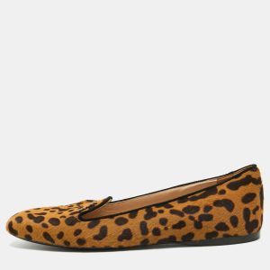 Prada Beige/Brown Animal Print Calf Hair Smoking Slippers Size 39, Loafers & Slip-Ons - Luxury Closet catalog