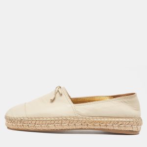 Prada White Leather Cap Toe Espadrille Flats Size 38.5, Loafers & Slip-Ons - Luxury Closet catalog