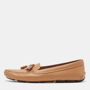Prada Brown Leather Slip On Loafers  Size 39, Loafers & Slip-Ons - Luxury Closet catalog