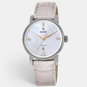 Rado Mother Of Pearl Plasma Diamond High-Tech Ceramic Leather Diamaster R14026945 Women's Wristwatch 33 mm, Watches - Luxury Closet catalog