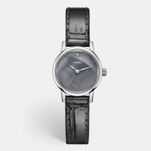 Rado Black Mother Of Pearl Stainless Steel Diamond Leather Coupole R22890925 Women's Wristwatch 21 mm, Watches - Luxury Closet catalog