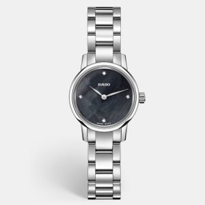 Rado Black Mother Of Pearl Diamond Stainless Steel Coupole R22890963 Women's Wristwatch 21 mm, Watches - Luxury Closet catalog