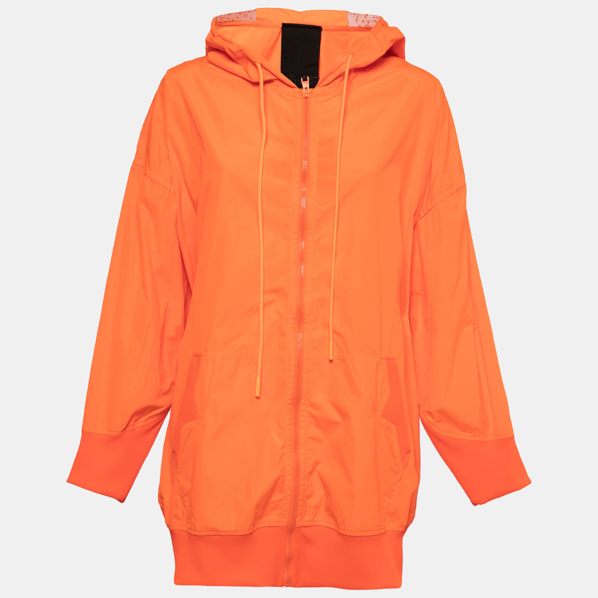 RED Valentino The Black Tag Neon Orange Taffeta Zip Front Hooded Coat S, Coats & Jackets - Luxury Closet