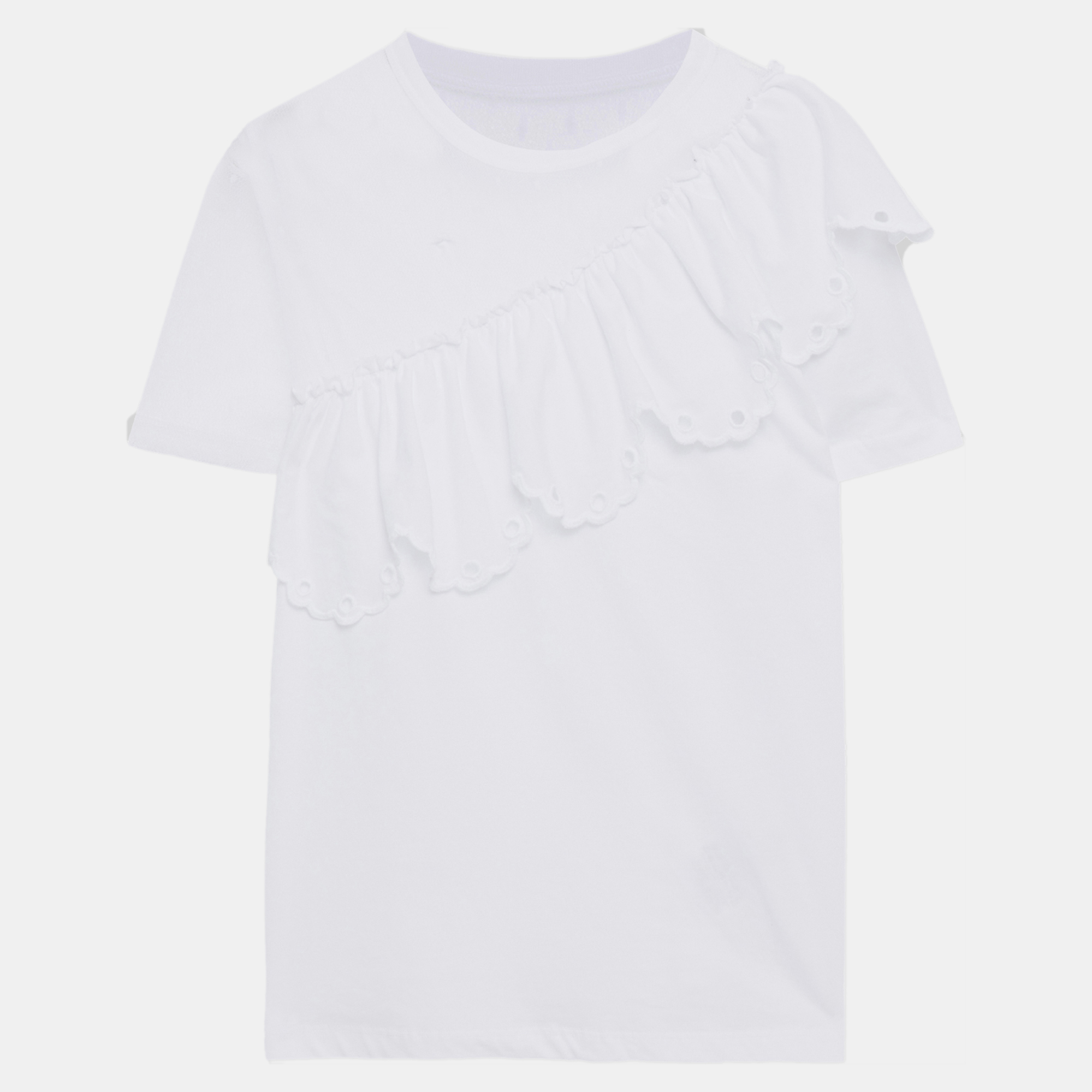 Red Valentino White Cotton & Mesh Ruffled Top M, Shirts & Tops - Luxury Closet catalog