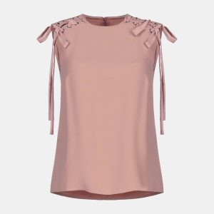 Red Valentino Pink Crepe Lace Detail Sleeveless Top S (IT 38), Shirts & Tops - Luxury Closet catalog