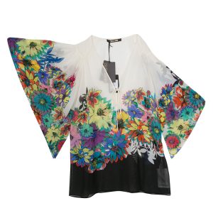 Roberto Cavalli Multicolor Floral Printed Silk Kaftan Top S, Shirts & Tops - Luxury Closet catalog