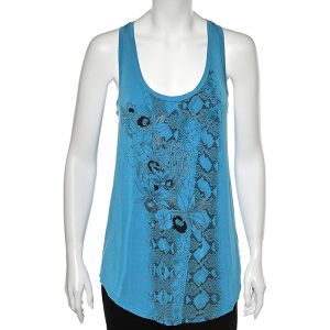 Roberto Cavalli Gym Blue Printed Jersey Tank Top S, Shirts & Tops - Luxury Closet catalog