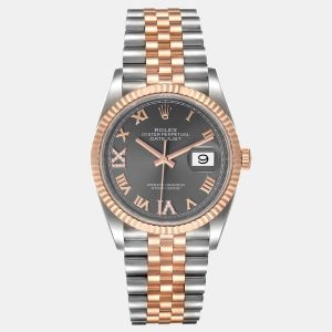 Rolex Grey 18k Rose Gold Stainless Steel Datejust 126231 Women's Wristwatch 36 mm, Watches - Luxury Closet catalog