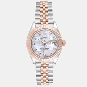 Rolex Diamond MOP 18k Rose Gold Stainless Steel Datejust 279171 Women's Wristwatch 28 mm, Watches - Luxury Closet catalog
