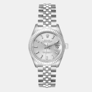 Rolex Silver 18K White Gold And Stainless Steel Datejust 279174 Women's Wristwatch 28 mm, Watches - Luxury Closet catalog