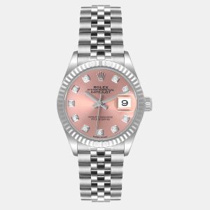 Rolex Pink Diamond 18K White Gold And Stainless Steel Datejust 279174 Women's Wristwatch 28 mm, Watches - Luxury Closet catalog